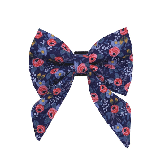 Very Peri Floral Dog Bow