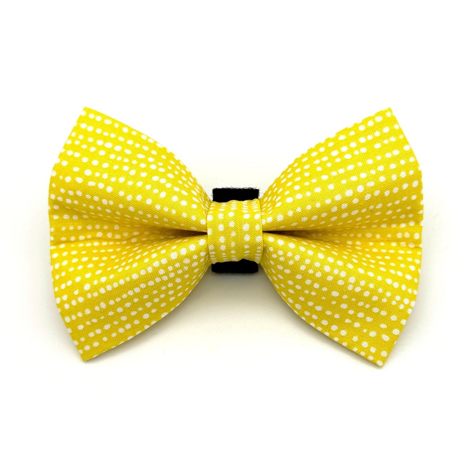 Yellow Polka Dot Dog Bow Tie