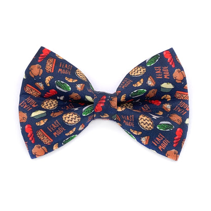 Feast Mode Dog Bow Tie, Thanksgiving Holiday Bow Tie