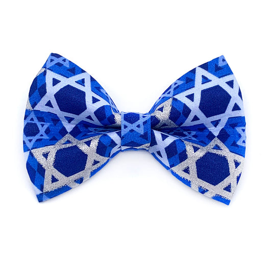 Star of David Glitter Hanukkah Dog Bow Tie